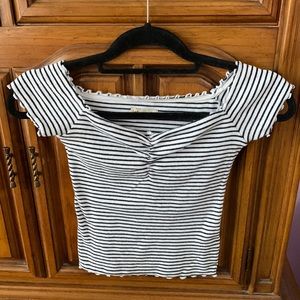 Hollister Striped Off-the-Shoulder Top, Size Small
